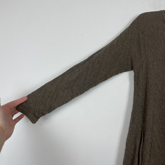 J.Jill Pure jill Woman’s Brown Textured Long Sleeve Sweater Dress Pockets Sz Xs - Picture 5 of 8